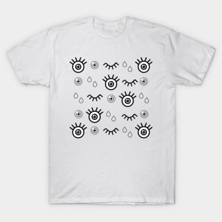 Pattern with big eyes and drops T-Shirt